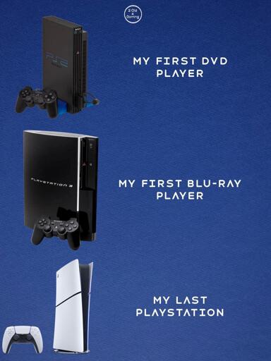 PS2: My first dvd player. PS3: my first blue-ray player. PS5: My last playstation. 