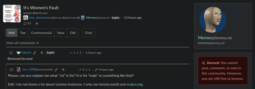 "For everyone seeing this post on /all and trying to engage in good faith, remember that this is a .ml community"