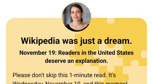 Wikipedia donation banner