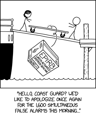 'Oh no, the box is drifting out into the harbor!' 'Yeah, I wouldn't worry about losing it.'