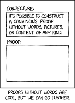 There's also a proof without content of a conjecture without content, but it's left as an exercise for the reader.