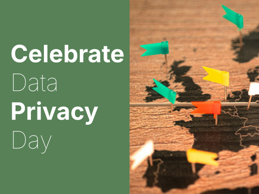 a share pic reading "celebrate data privacy day", with a photo of a wooden map with little flag pins in it 